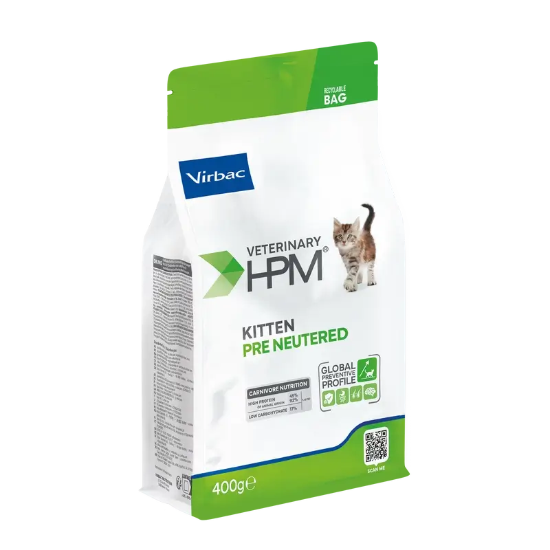 Virbac Veterinary HPM Kitten Pre Neutered Cat , 400 g, pienso para gatos