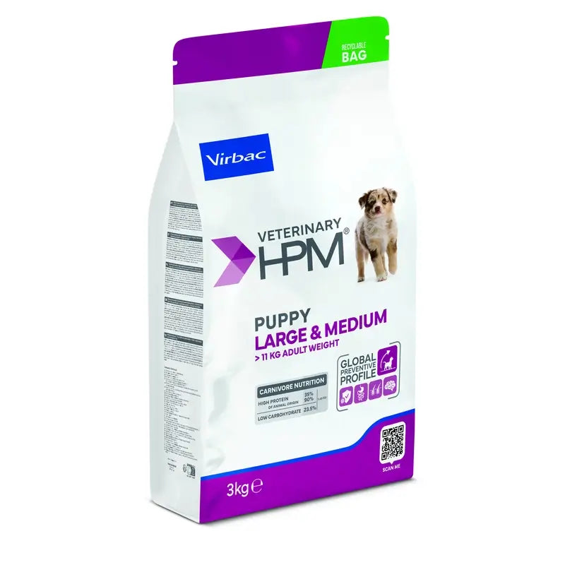 Virbac Veterinary HPM Puppy Large & Medium Dog , 3 kg, pienso para perros