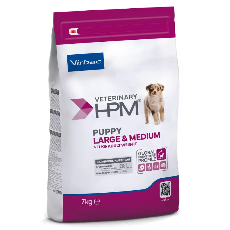 Virbac Veterinary HPM Puppy Large & Medium Dog , 7 kg, pienso para perros