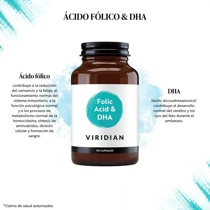 Viridian Acido Folico 400Ug Con Dha 90Cap.Veg.