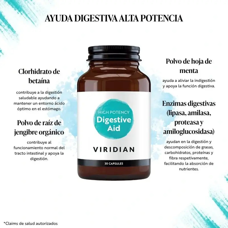 Viridian Ayuda Digestiva Alta Potencia 30Cap.Veg.