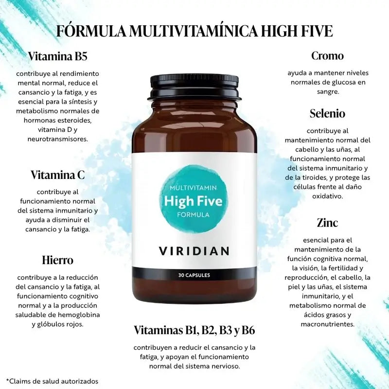 Viridian High Five Formula Multivit Y Minerales 30Cap.Veg.