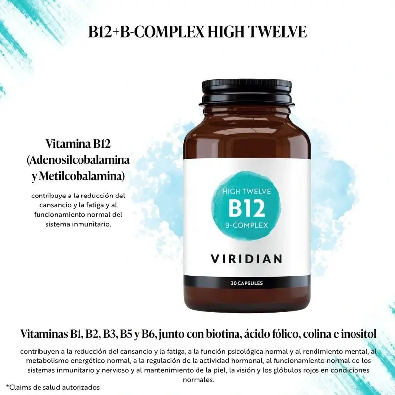Viridian High Twelve B12  Con B Complex 30Cap.Veg.