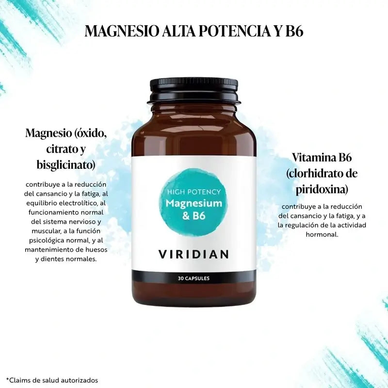 Viridian Magnesio Alta Potencia Con B6 30Cap.Veg.