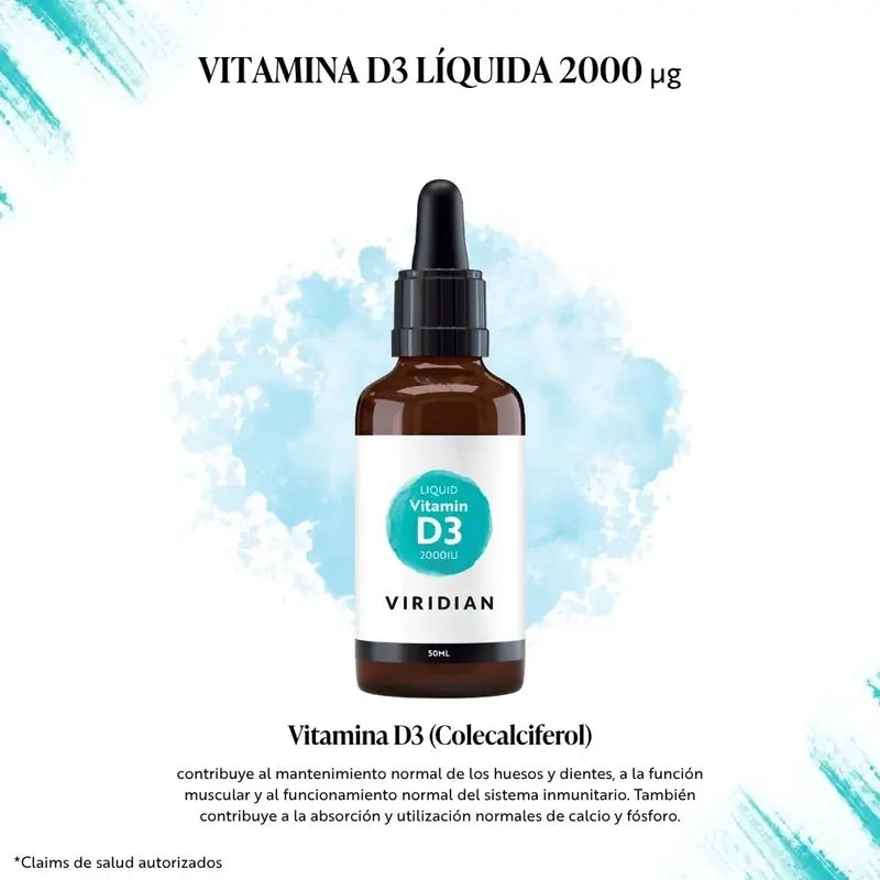 Viridian Vitamina D3 2000Iu Liquida Vegana 50Ml.