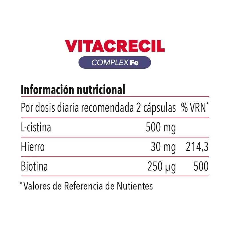 Vitacrecil Complex Fe, 90 Cápsulas