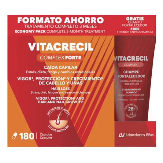 Vitacrecil Complex Forte 180 Comprimidos + Champu 100 Ml