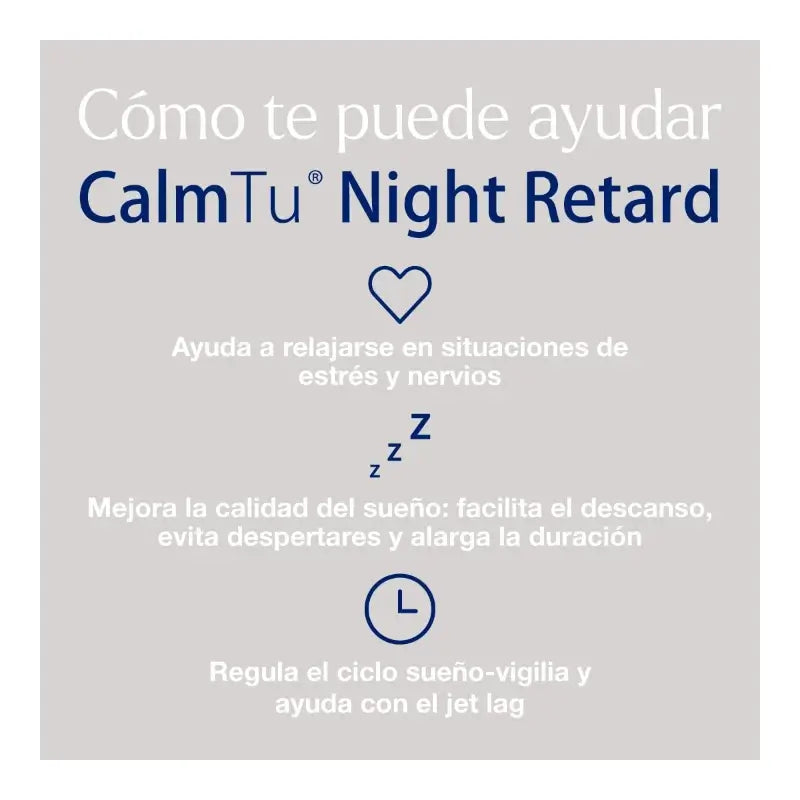 CalmTu Night Retard 30 comprimidos - Sueño continuo con valeriana y melatonina
