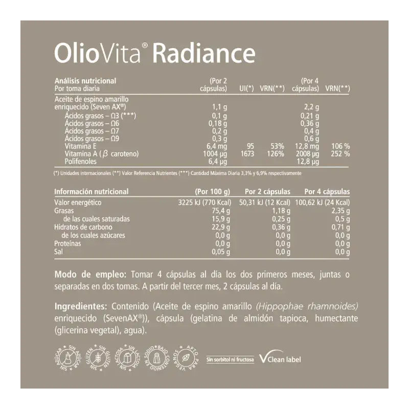 Vitae Oliovita Radiance, 60 capsulas