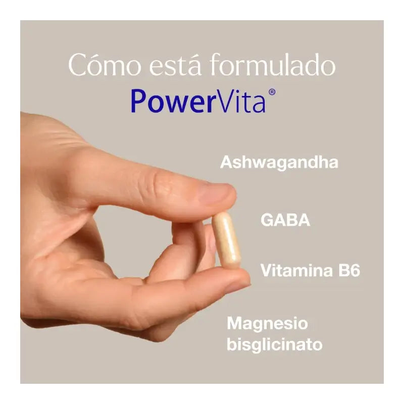 PowerVita 60 cápsulas -  Con Ashwagandha,  magnesio y GABA