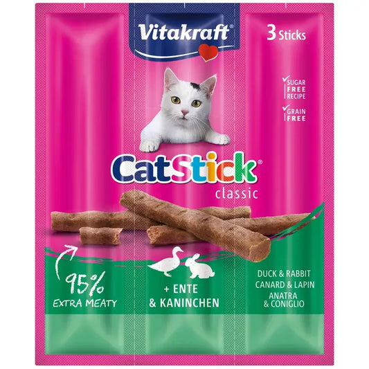 Vitakraft Cat Stick Mini Pato Y Conejo 20x3 unidades
