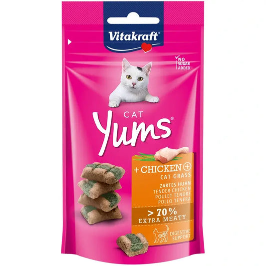Vitakraft Cat Yums Pollo y Hierba Gatera 9x40gr