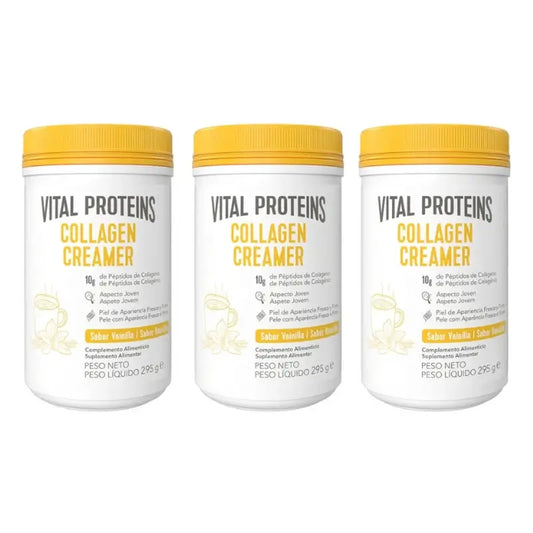 Vital Proteins Crema En Polvo, Colágeno Sabor Vainilla, 3x295 gr