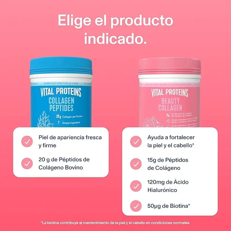 Vital Proteins Pack colágeno neutro y beauty collagen fresa limon