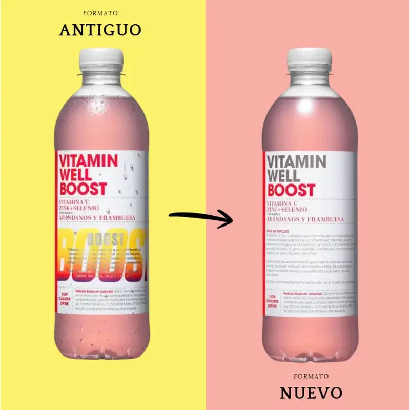 Vitamin Well  Pack Boost Arándano/Frambuesa,  12 uds x 500 ml