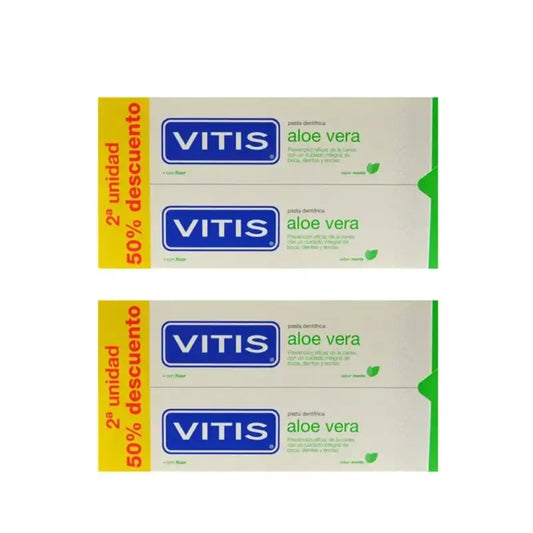 Vitis Aloe Vera Pasta Dentífrica, 4 Unidades X 150 Ml