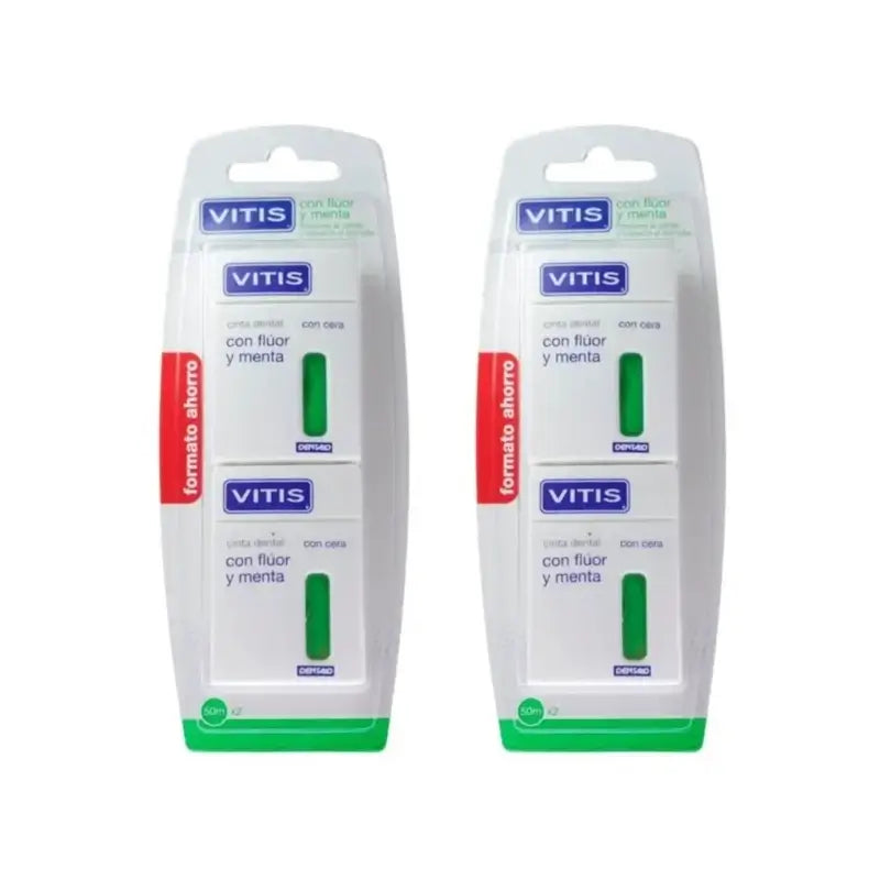Vitis Duplo Seda Dental Con Fluor Y Menta, 2X50M