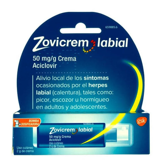 Zovicrem Labial 50 mg/G Crema Herpes Bomba Dosificadora 2 gr