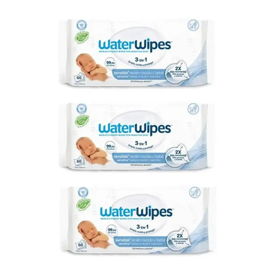 Waterwipes Toallitas Bebé Biodegradables,3x60,  180 Unidades