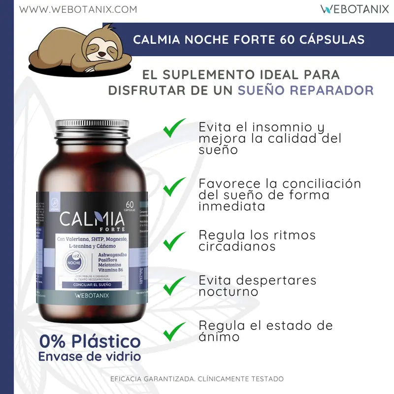 Webotanix Calmia Noche Forte, 60 cápsulas