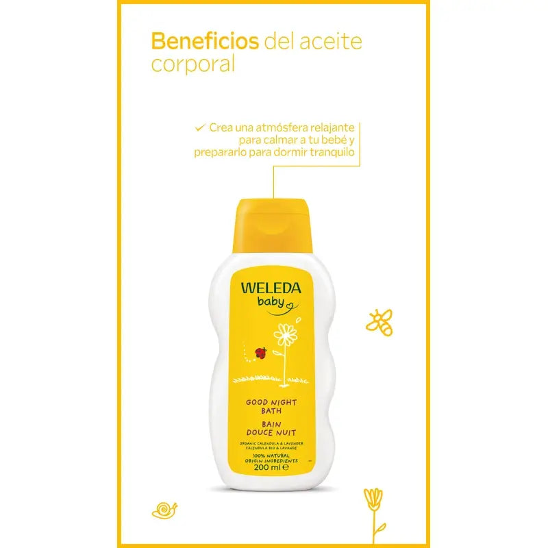 Weleda Caléndula Baño Buenas Noches, 200 ml