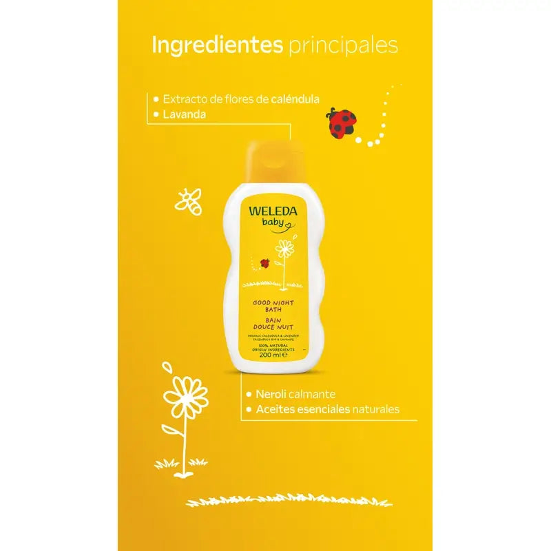 Weleda Caléndula Baño Buenas Noches, 200 ml