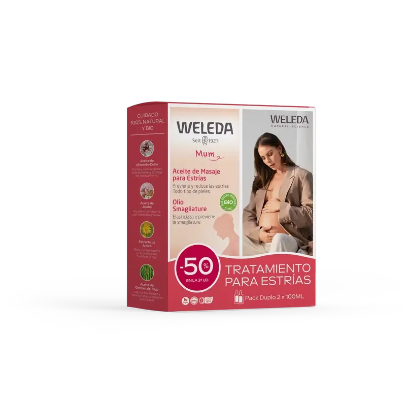Weleda Duplo Aceite De Masaje Para Estrías 2 X 100 Ml