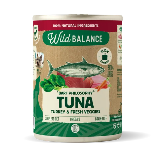 Wild Balance Lata Filosofía Barf De Atún Para Perros, 400 gr