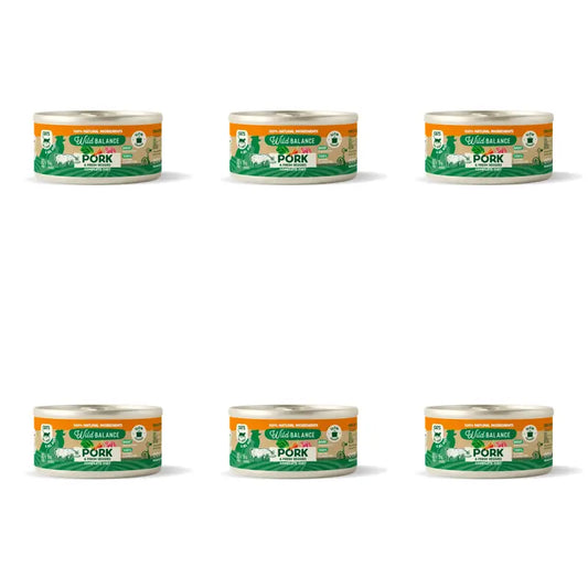Wild Balance Lata Filosofía Barf De Cerdo Para Gatos, 120 gr, Pack de 6
