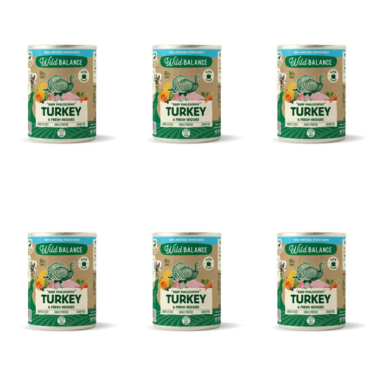 Wild Balance Lata Filosofía Barf De Pavo Para Perros, 400 gr, Pack de 6
