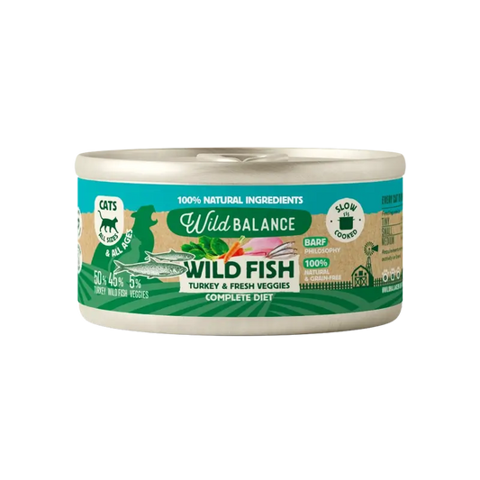 Wild Balance Lata Filosofía Barf De Pescado Para Gatos, 120 gr