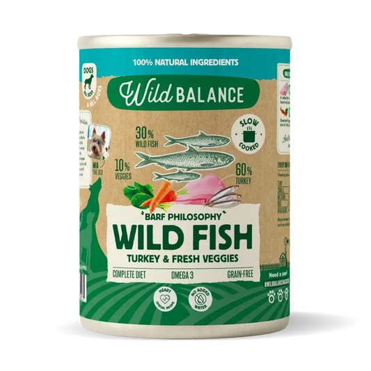 Wild Balance Lata Filosofía Barf De Pescado Para Perros, 400 gr