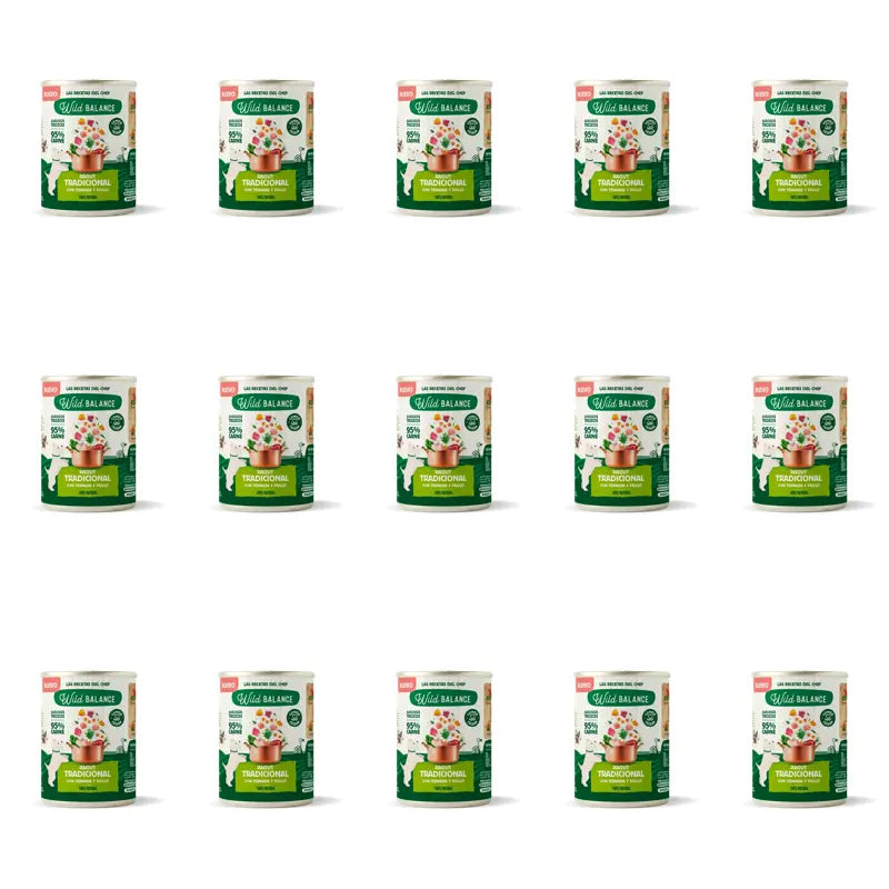Wild Balance Lata Ragut Tradicional Con Ternera, Pollo Y Verduras Para Perros, 400 gr, Pack de 15