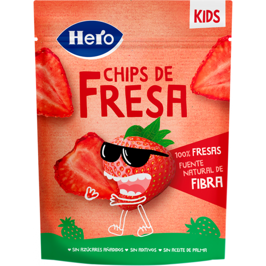 Hero Snack Kids Chips De Fresa , 12 gr