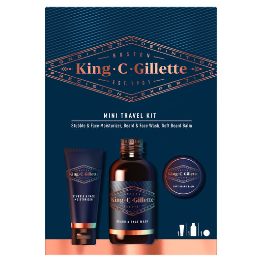 Gillette King C. Mini Kit De Viaje Esenciales Cuidado De Barba