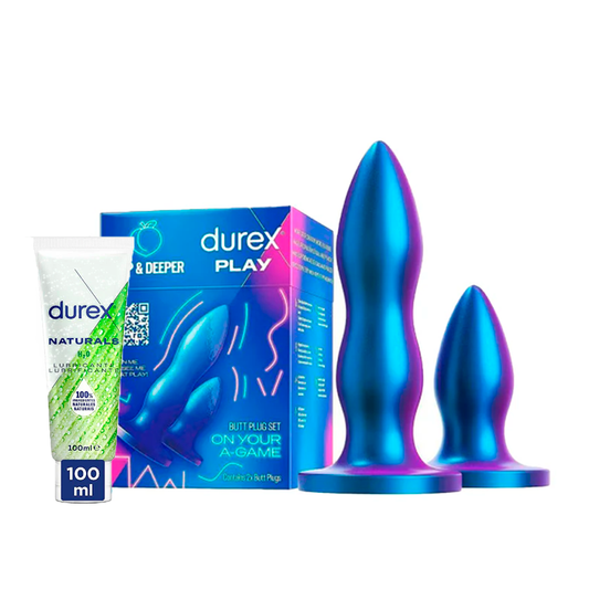 Durex Pack Plugs Anales, Set Deep & Deeper + Natural Lubricante 100 ml