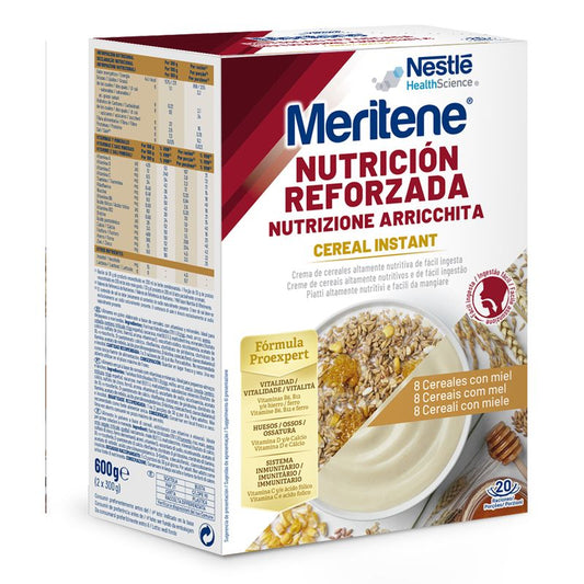 Meritene Cereal Instant Crema de 8 Cereales con Miel 2 unidades x 300 gr