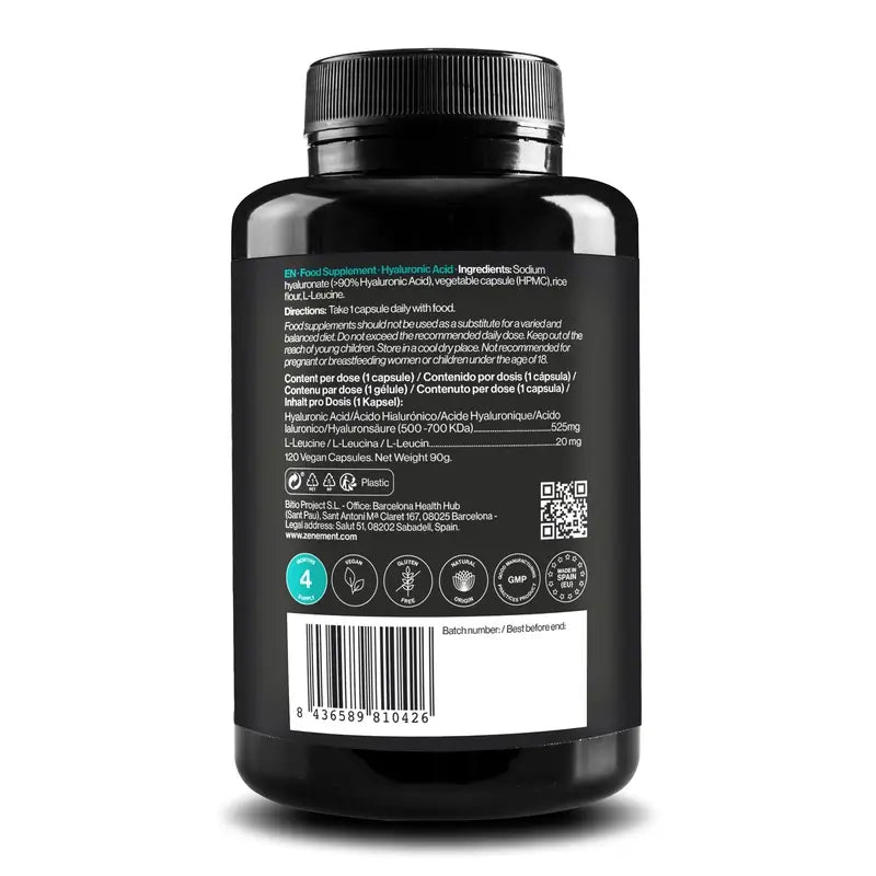Zenement Ácido Hialurónico 525 Mg, 120 cápsulas veganas