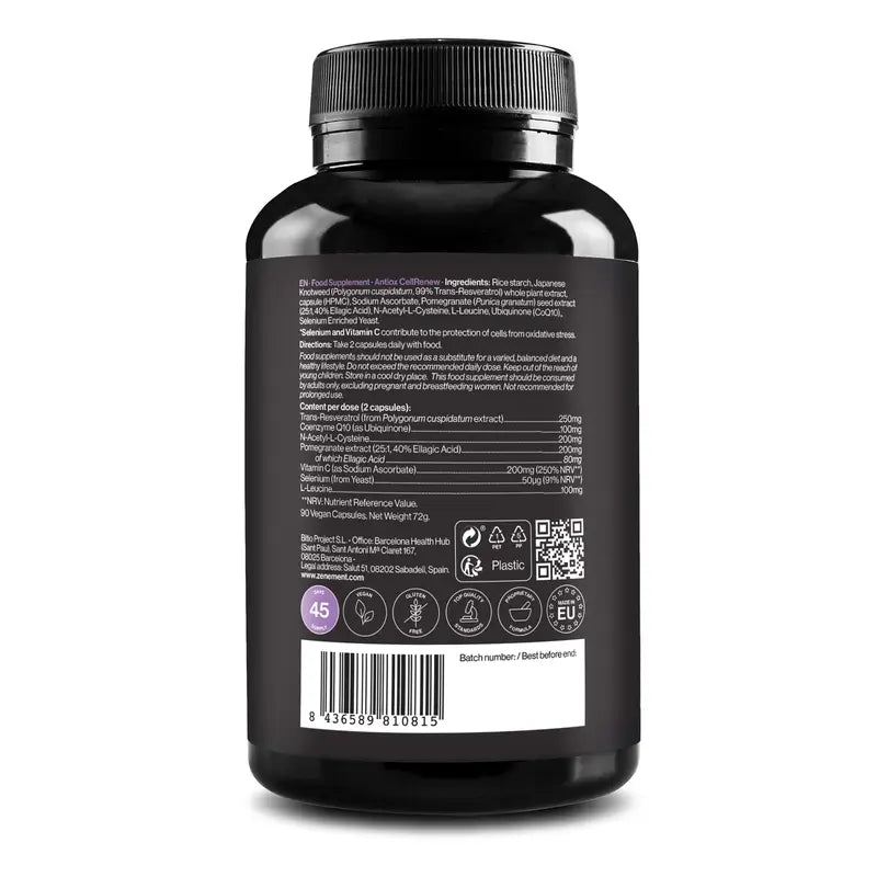 Zenement Antiox Cellrenew, 90 cápsulas veganas