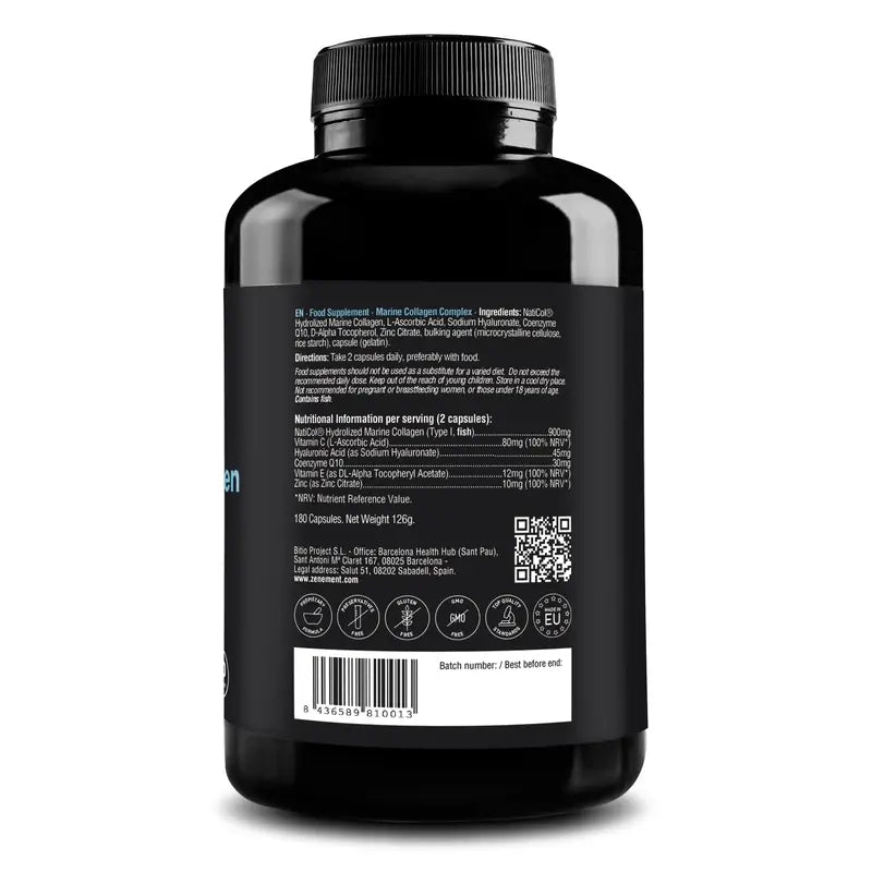 Zenement Complejo De Colágeno Marino, 180 cápsulas
