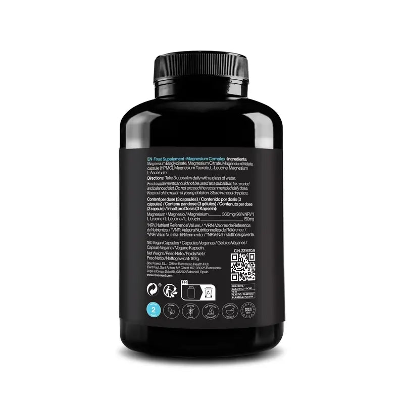 Zenement Magnesio Complex 5 En 1, 180 cápsulas veganas