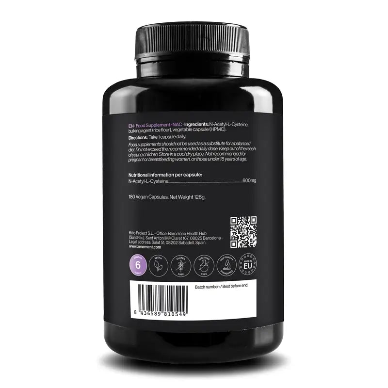 Zenement Nac 600 Mg, 180 cápsulas veganas