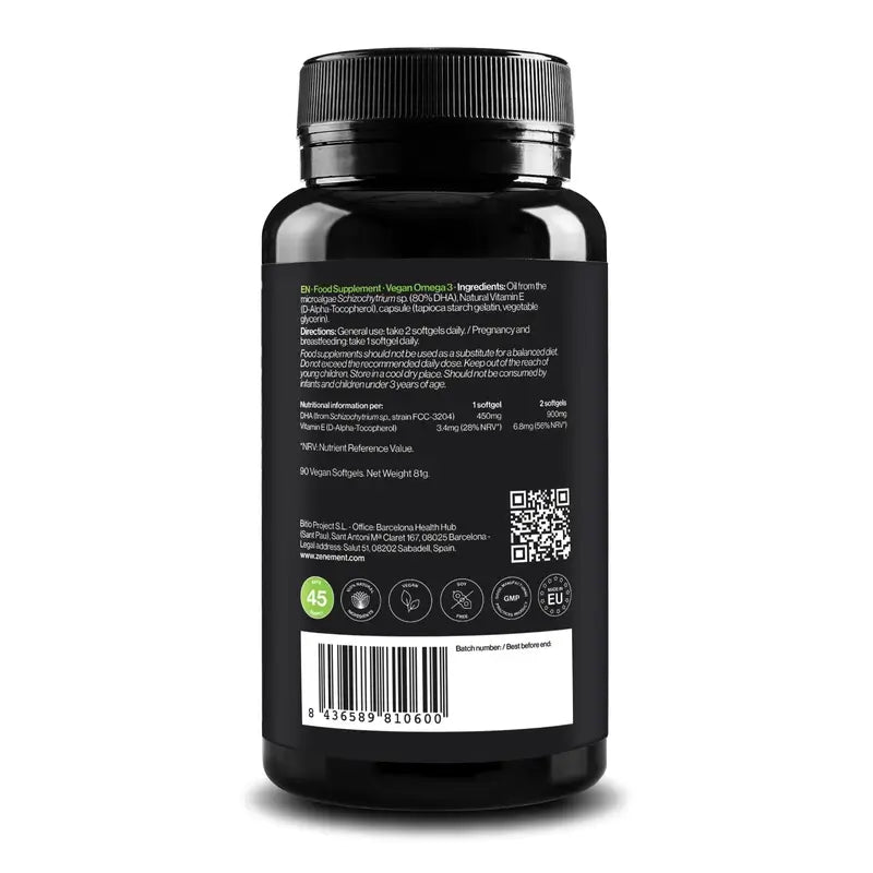Zenement Omega-3 Vegano Dha, 90 cápsulas blandas veganas