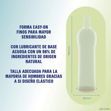 Durex Preservativos Con Lubricante Natural De Base Agua, Diseñado Para Ella, Pack 90 Condones