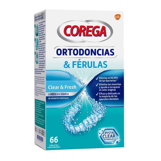 Corega Ortodoncias y Ferulas, 66 Tabletas