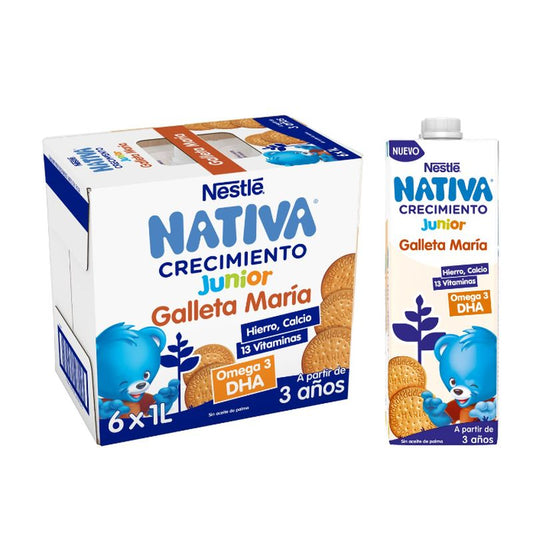 Nestlé Pack 6 Nativa Crecimiento Galleta, 1l 4 años