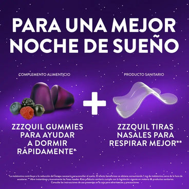 Zzzquil Sueño Tiras Nasales, Respira y Duerme Mejor, 10 Tiras