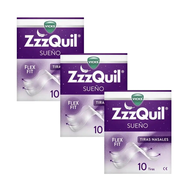 Zzzquil Sueño Tiras Nasales, Respira Y Duerme Mejor, 3X10 Tiras